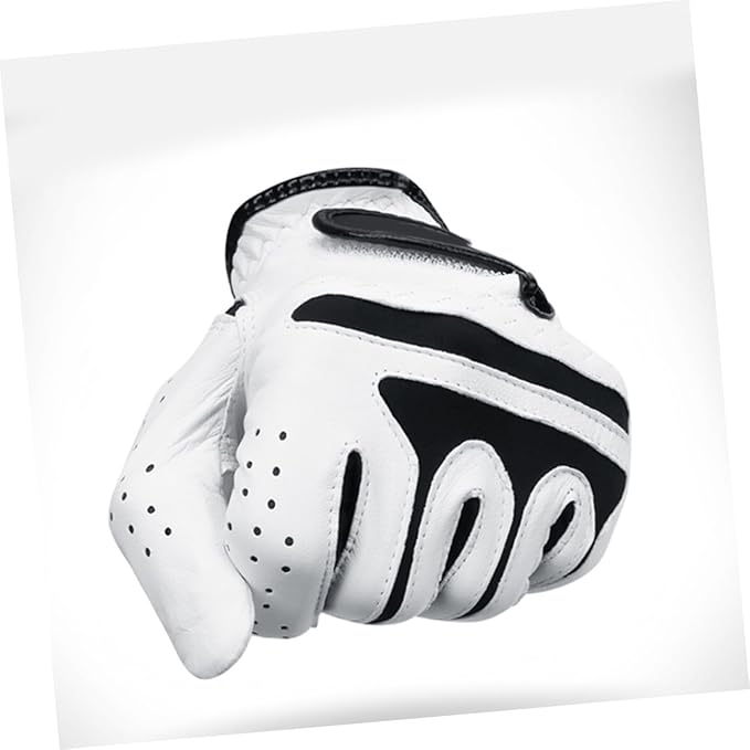 Men's Left Hand Golf Glove Breathable Dual Mesh Synthetic Cabretta Leather Palm Reinforced Grip Weather Resistant for Golf Accessories