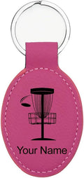 LaserGram Oval Keychain, Disc Golf, Personalized Engraving Included