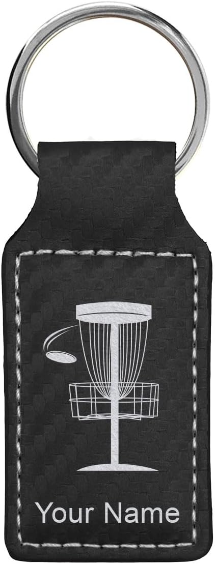 LaserGram Rectangle Keychain, Disc Golf, Personalized Engraving Included