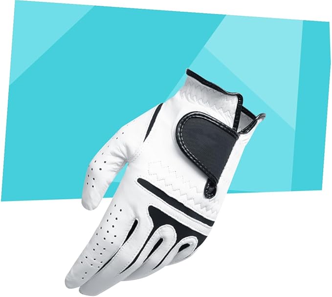 Kisangel Men's Left Hand Golf Glove Synthetic and Premium Cabretta Leather Reinforced Grip Breathable Moisture-Wicking Flexible for All Weather Conditions