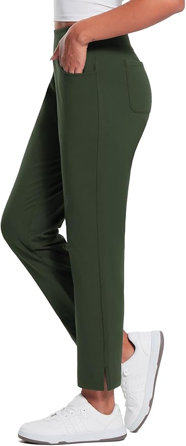 baleaf Women's Fleece Lined Pants Stretch Water Resistant Winter Thermal Travel Pants Cold Weather Gear Pockets Work Golf