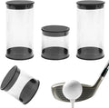 4 Pack Clear Tube Golf Ball Storage Case, 2 Sizes Golf Barrel Clear Tubes, Portable with Caps Golf Ball Cases for Home Store Display Use, Black