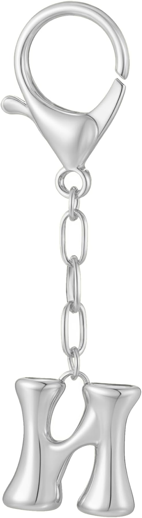Gold Bubble Initial Keychain Charm for Women Chunky Bag Purse Charms A-Z Letter Key Chains for Handbag Accessories