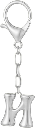 Gold Bubble Initial Keychain Charm for Women Chunky Bag Purse Charms A-Z Letter Key Chains for Handbag Accessories