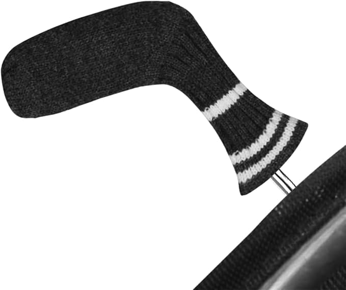 Scott Edward 1/7/10 Pcs Knitted Golf Club Head Covers for Irons Wedge Cuteness and Basically Socks Shape Washable Golf Club Head Protector on Classic Stripes Style，Double Sided Customization