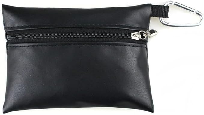 1Pc Black Mini Golf Tee Pouch Bag, Golf Ball Tee Storage Bag Leather Golf Tees Pocket with Zipper, Golf Supplies Accessories Golf Club Bag Accessories Golf