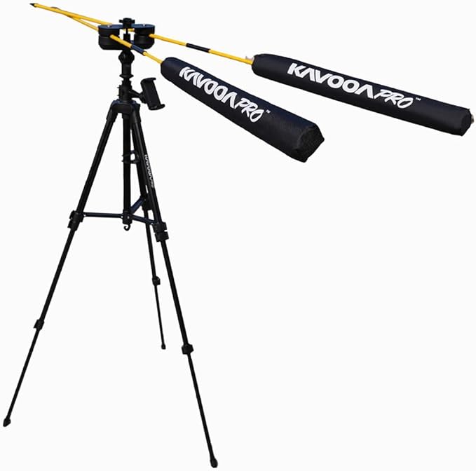 Golf Swing Trainer with Adjustable Tripod – Swing Speed Trainer, 360° Alignment Training Aid with Phone Holder for Practice & Distance