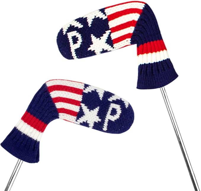 Scott Edward 10 Pcs Golf Club Head Covers for Irons Cuteness Basically Socks Shape Washable Durable Golf Club Head Protector Double Sided Knit Suitable for Most Brands
