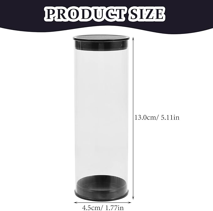 Garneck 2Pack Clear Golf Ball Storage Tube with Caps Plastic Golfs Case Portable Small Transparent Ball Carrier Box for Home and Shop Display
