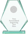 6" Jade Pyramid Crystal Award with Custom Engraving - Personalized Corporate Trophy Awards