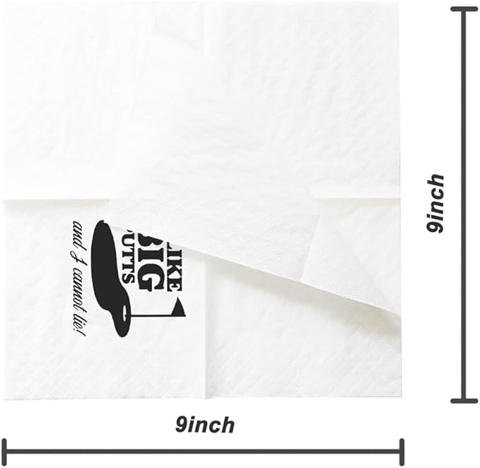 SharkBliss Funny Sarcastic Golf Quotes Cocktail Napkins, 100 Pack I Like Big Putts and I Cannot Lie Disposable Cocktail Napkins For Retirement Birthday Bachelor Party 2-Ply, 5x5" (I Like Big Putts)