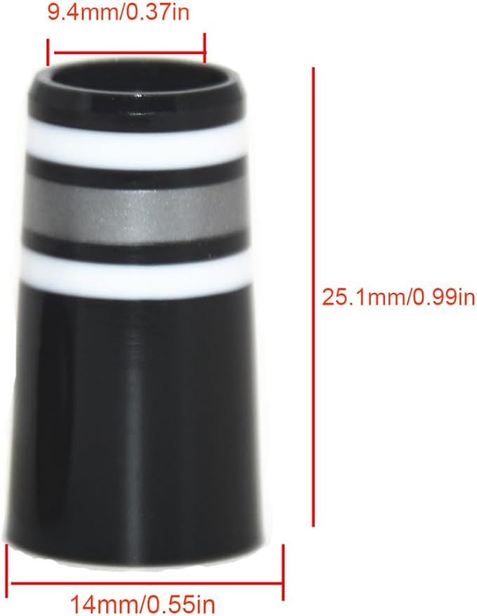 12pcs Universal Premium Double White Black Ring Grey Stripes Design Golf Iron Shaft Adapter Ferrules Tip .370 Iron Ferrules