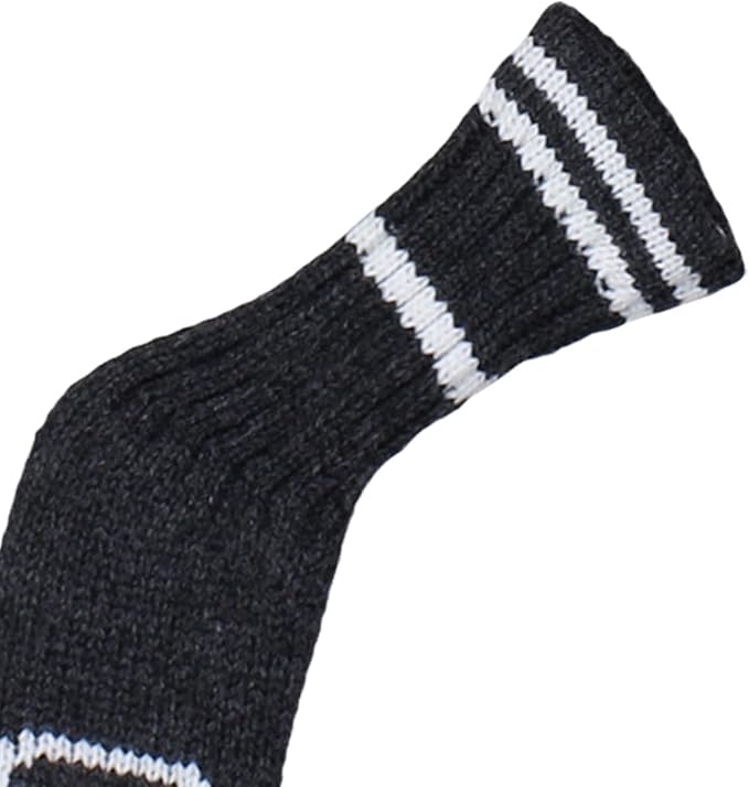 Scott Edward 1/7/10 Pcs Knitted Golf Club Head Covers for Irons Wedge Cuteness and Basically Socks Shape Washable Golf Club Head Protector on Classic Stripes Style，Double Sided Customization