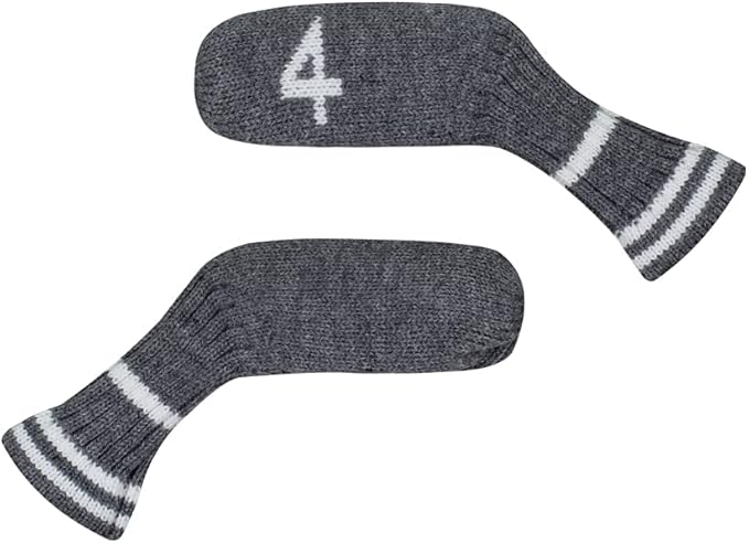 Scott Edward 1/7/10 Pcs Knitted Golf Club Head Covers for Irons Wedge Cuteness and Basically Socks Shape Washable Golf Club Head Protector on Classic Stripes Style，Double Sided Customization