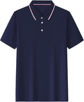 Polo Shirts for Men Dressy Casual Button Collared Golf T Shirt Classic Solid Color Business Summer Blouses