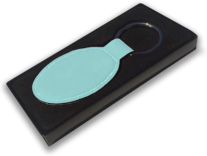 LaserGram Oval Keychain, Off Road Racer, Personalized Engraving Included (Teal)