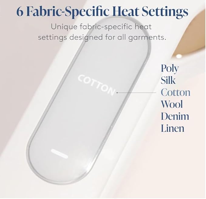 Nori Press Travel Steam Iron - Handheld Iron With Optional Steam Feature - No Ironing Board Required - Easy to Use w/ 6 Fabric Settings - Removes Wrinkles - User Manual Included -Pink