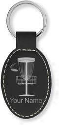 LaserGram Oval Keychain, Disc Golf, Personalized Engraving Included