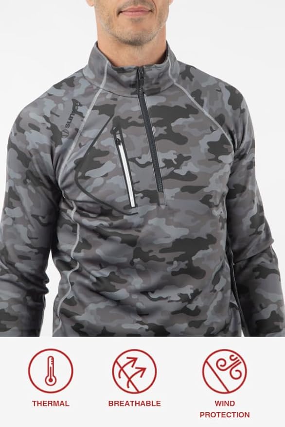 Sunice Allendale Men’s Half Zip Performance Pullover with Thermal Protection