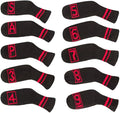 Scott Edward 10 Pcs Golf Club Head Covers for Irons Cuteness Basically Socks Shape Washable Durable Golf Club Head Protector Double Sided Knit Suitable for Most Brands