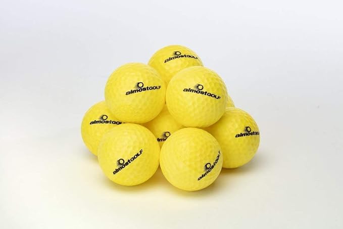 Men’s Golf Glove + 24 Yellow Almost Golf Practice Balls + Poker Chip Ball Marker – Cabretta Leather Glove + Practice Golf Balls