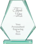 6" Jade Pyramid Crystal Award with Custom Engraving - Personalized Corporate Trophy Awards