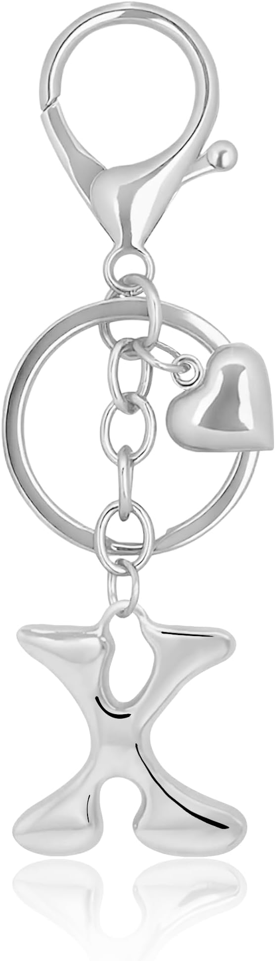 Gold Bubble Heart, Cherry, Bow & More Designs Letter Initial Keychain Bag Charms – Cute Purse Charms for Handbags