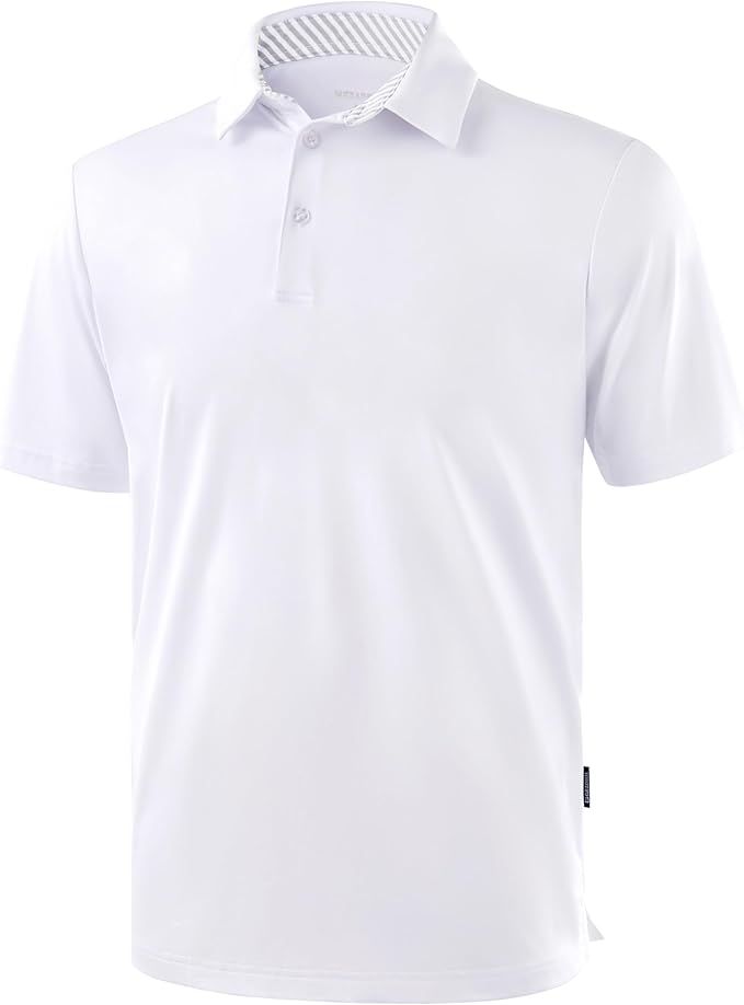 Golf Shirts Heather Polo Short Sleeve Dry Fit Lightweight Moisture Wicking Collared Shirts Casual Athletic Business