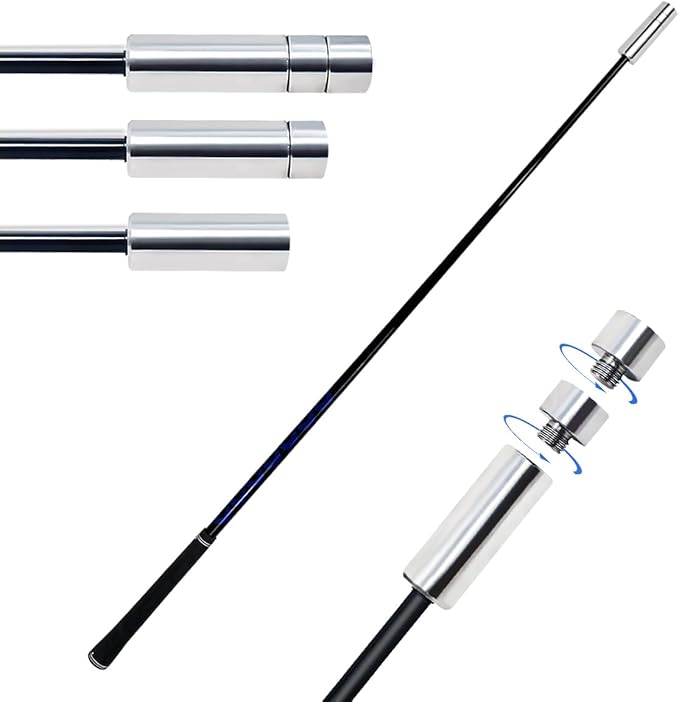 Golf Swing Trainer, Golf Swing Training Aid Warm up Stick for Improving Rhythm, Flexibility, Balance, Tempo, Speed, and Strength with 4 Adjustable Weights