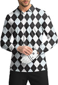 Men's Polo Shirt Long Sleeve Golf Shirts Lightweight UPF 50+ Sun Protection Cool Shirts for Men Work Fishing Outdoor