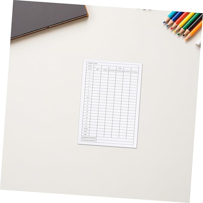BESPORTBLE 40pcs Scorekeeper Accessory Pocket Score Scorecard Coated Outdoor Scorecards Competition Keeper, Notebook and Card Stats Paper Club Accessories Notebook, Golfs Disc Scorebook