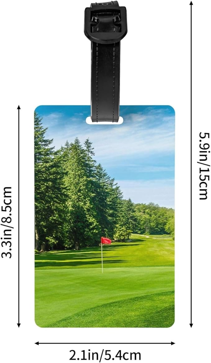 Durable PVC Luggage Tag For Travel, Bag Id Label, Golf Course Lawn, Waterproof Personalized Luggage Identifier For Suitcases Backpacks Gym Bags, Tsa Approved Airplane Travel Bag Tags For Women
