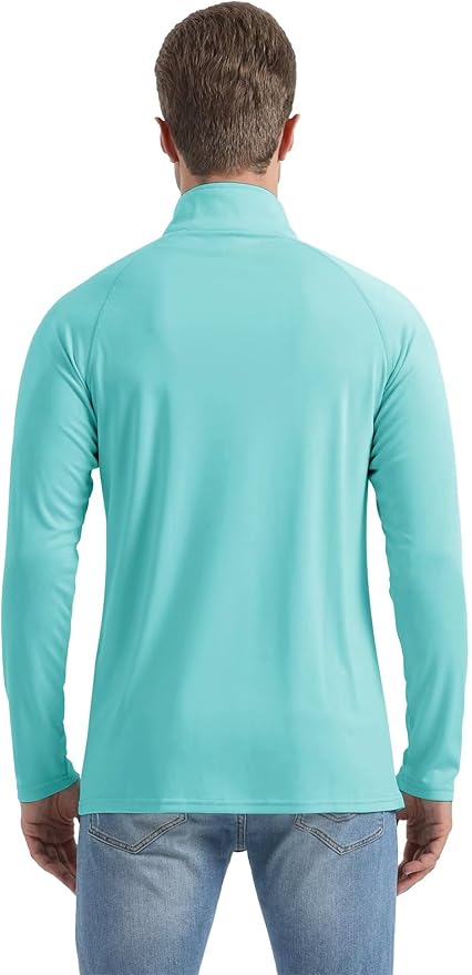 Boladeci Men's UPF 50+ Sun Shirts 1/4 Zip Long Sleeve SPF UV Protection Lightweight Quick Dry Quarter Zip Golf Shirts