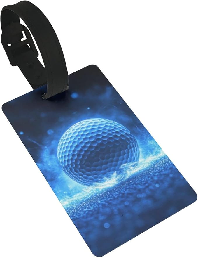 Blue Lightning Golf Luggage Tag Suitcase Identify Labels Personalized Travel Bag Tag 2.5X4.1Inch