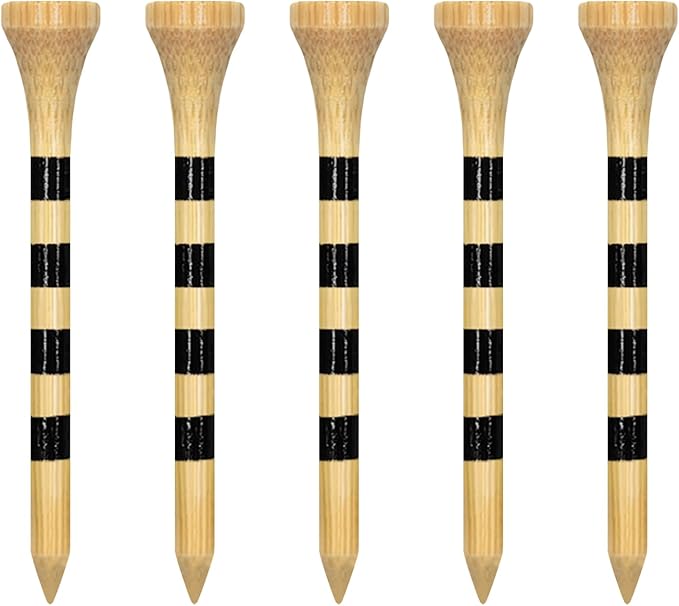 Wooden Golf Tees 3-1/4", 2-3/4", 2-1/8", 1-1/2" Available, 100 Count (Natural Color, White, Black, Blue, Red, Green, Yellow, Pink, Orange)