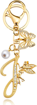 Initial Keychain Bag Charm Women Purse Charms for Handbags Accessories Charm for Wallet Butterfly Pendant for Girls