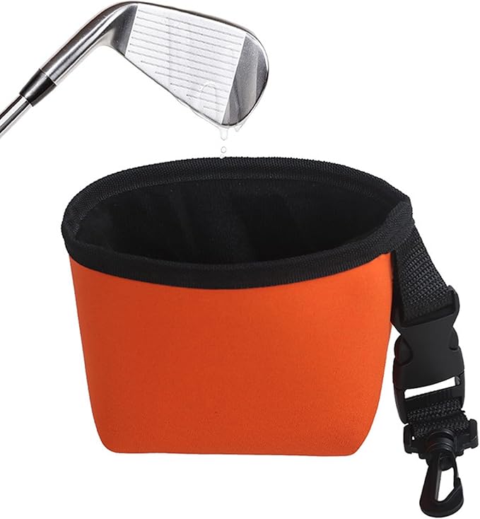 Golf Ball Cleaner Bag Club Cleaning Kit Waterproof Golf Ball Washer Pouch with Detachable Clip, Portable Club Grooves Washer Pocket for Men Women