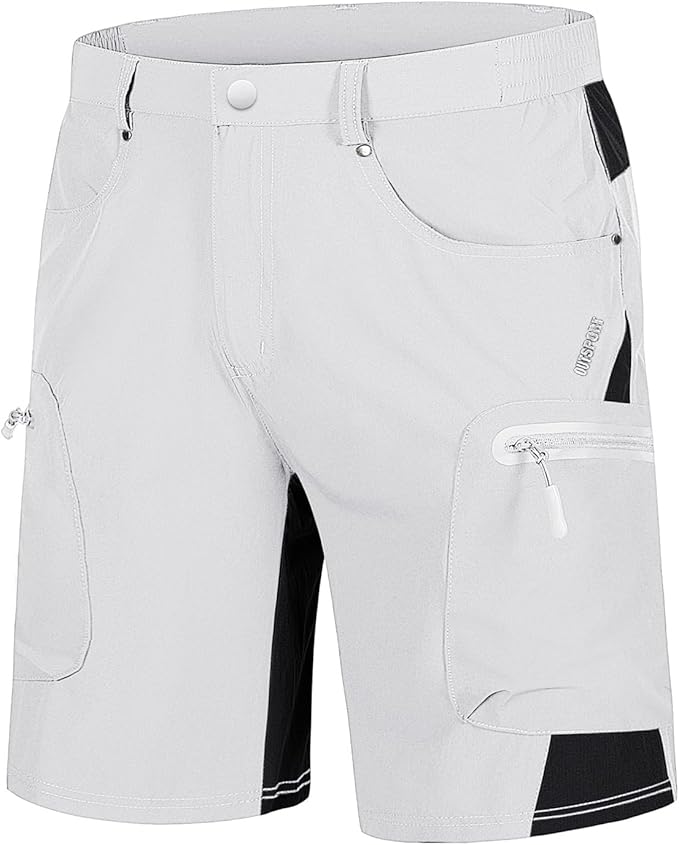 TACVASEN Men's Hiking Cargo Shorts 10" with Zipper Pockets Quick Dry Casual Stretch Golf Work Short Outdoor Summer