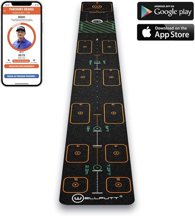 WELLPUTT - Golf Putting Training Mat - 10ft First