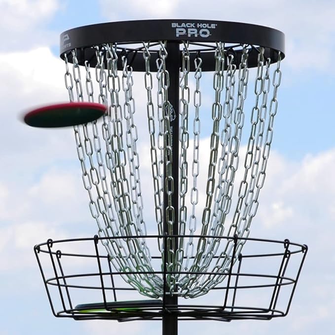 MVP Disc Sports Black Hole Pro 24-Chain Portable Disc Golf Basket Target