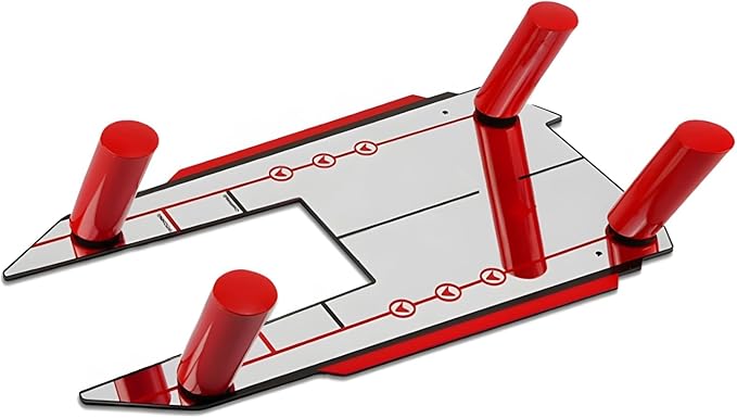 Professional Golf Putting Aid, Alignment Mirror and Acrylic Practice Mat with Swing Path Guides and Stroke Corrector for Home Or Outdoor Use