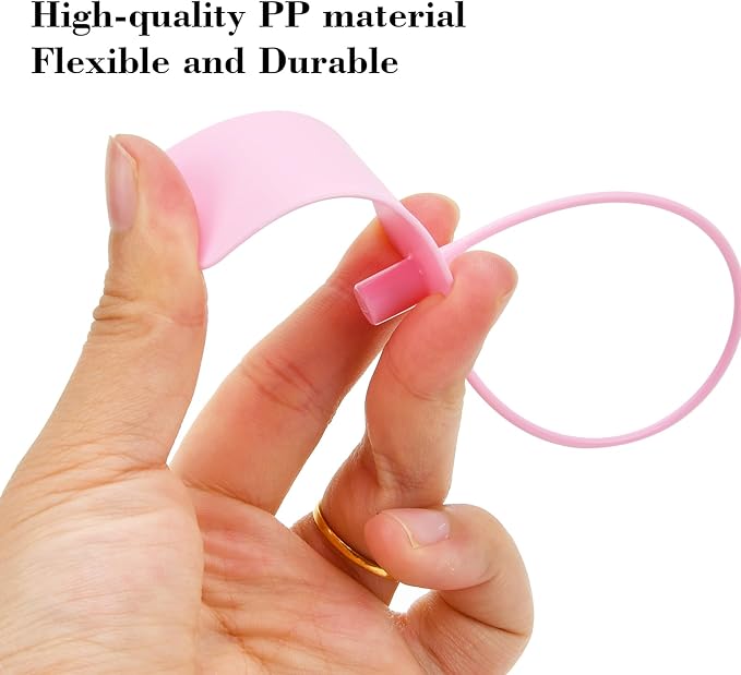 100pcs Luggage Tags Plastic Seals Shipping Label Logistics Sign Tie Bag Tag, Sealing Storage Multi Purpose Name ID Tag with Marker for Suitcases, Backpack, Schoolbag, Car Key (Pink)