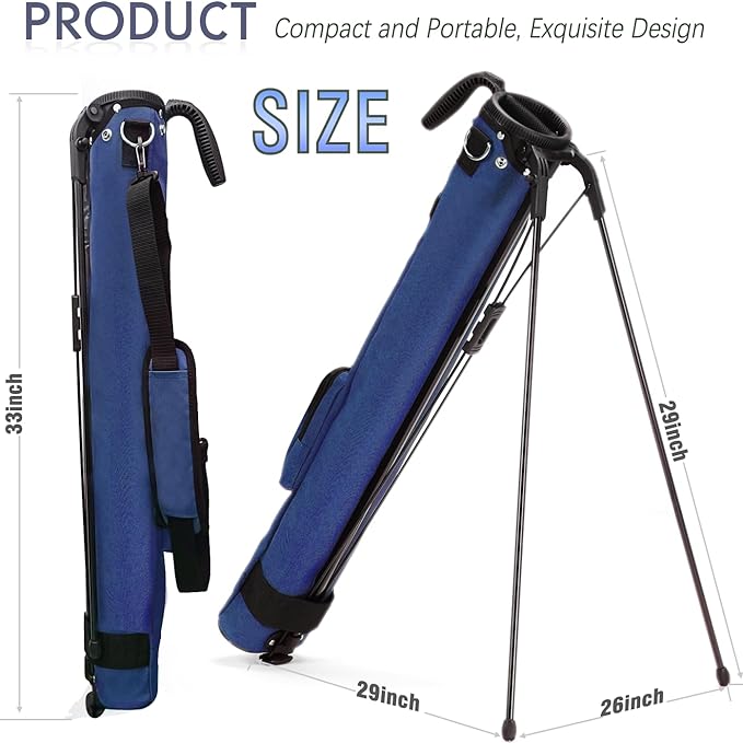 Lightweight Golf Stand Bag, Portable and Durable Golf Carry Bag with Padded Strap and Pocket, Sunday Bag for The Driving Range, 2-Way Divider Practice Bag for Men and Women