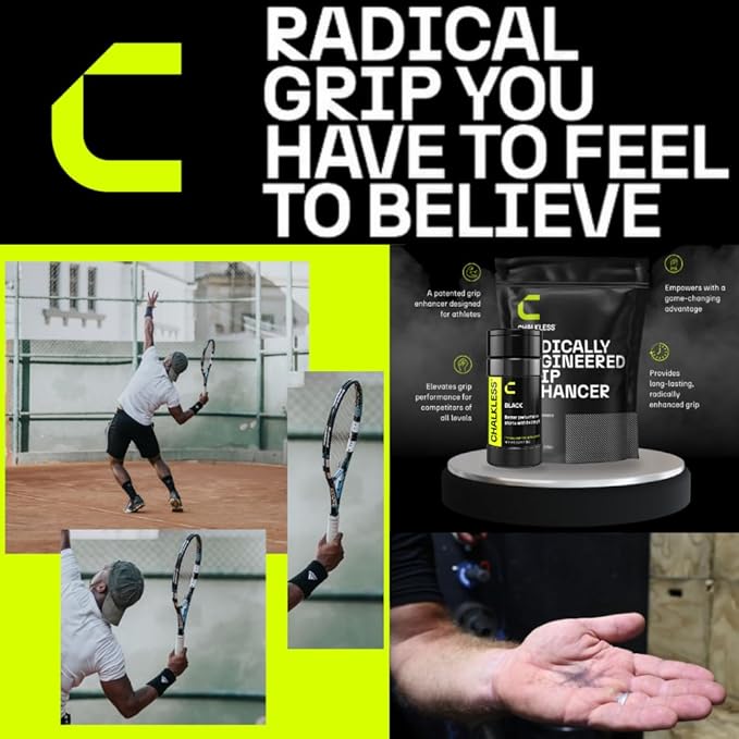 Chalkless Grip Enhancer, Less Mess Non Toxic Replacement for Liquid Chalk, Grip Solution for Weightlifting, Gaming, Tennis, Golf, Engineered to Improve Grip for Longer
