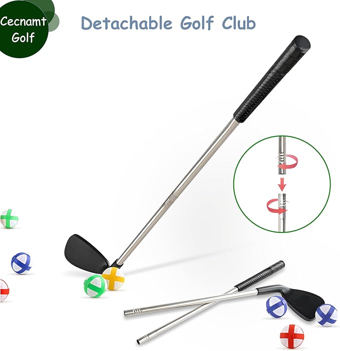 Golf Chipping Game - Battle With Club & Hitting Mat, Chip Sticky Practice Set for Adults Kids Indoor Outdoor Backyard
