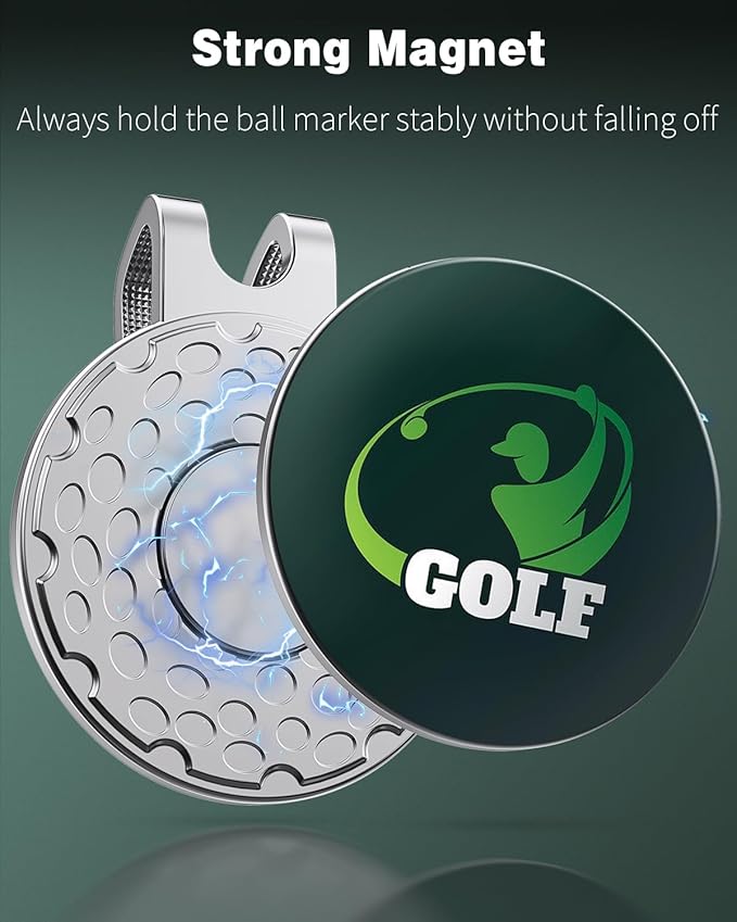 GreenHaven Golf Hat Clips Magnetic Golf Ball Marker Holders for Golf Hats Caps Pants Gloves Bags Visors Belts Nickel-Plated Alloy Clips for Metal Golf Ball Markers (Ball Marker Not Included)