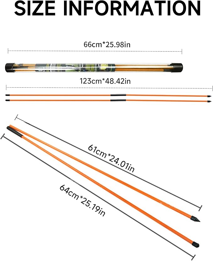 CAITON Golf Alignment Sticks 2 Sets - 48inch Alignment Practice Rods, Foldable for Easy Portability, Golf Training Aids to Improve Golf Swing, Putting Posture, with Storage Tube