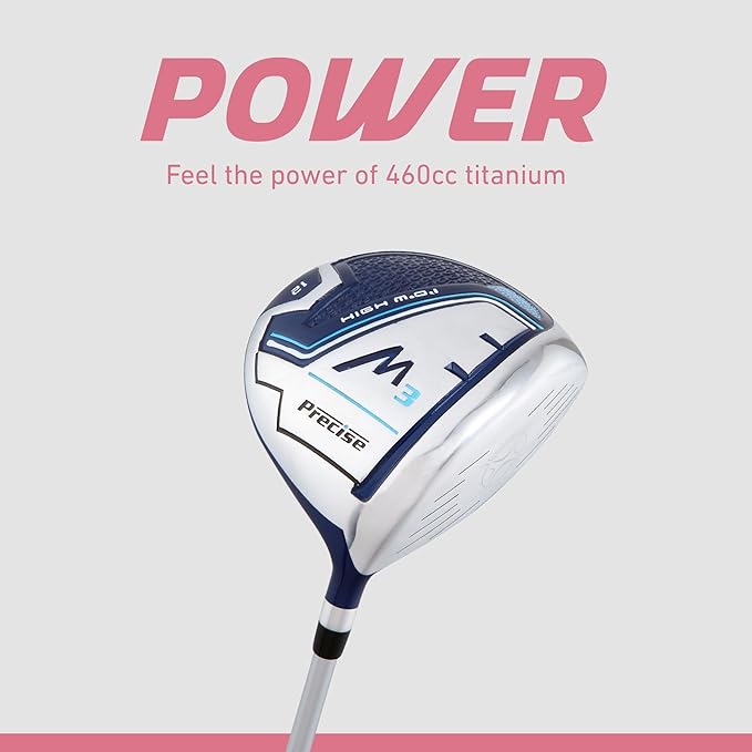 Precise M3 Complete Womens Golf Clubs Set, Includes Driver, Fairway, Hybrid, 7-PW Irons, Wedge, Putter, Stand Bag, 3 H/C's Blue, Golf Clubs Women Right Handed, Regular or Petite Size