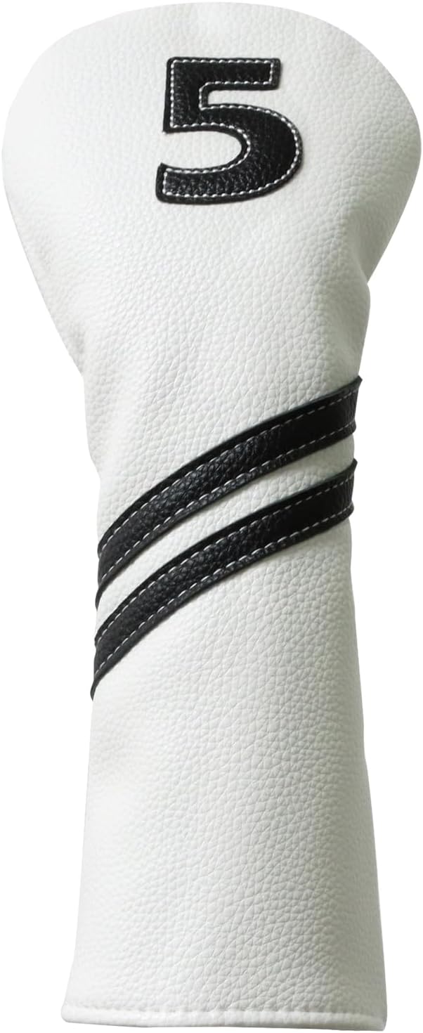 Golf Club Covers,4pcs or 1pc Golf Headcovers for Woods and Driver Fairway Hybrids Women Men - Premium PU Leather with Interchangeable Tags & Magnetic Blade and Mallet Putter Covers