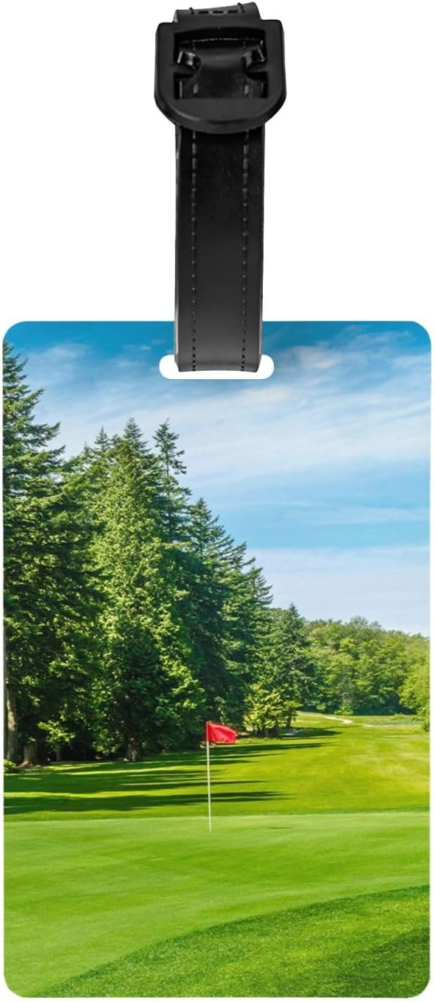 Durable PVC Luggage Tag For Travel, Bag Id Label, Golf Course Lawn, Waterproof Personalized Luggage Identifier For Suitcases Backpacks Gym Bags, Tsa Approved Airplane Travel Bag Tags For Women